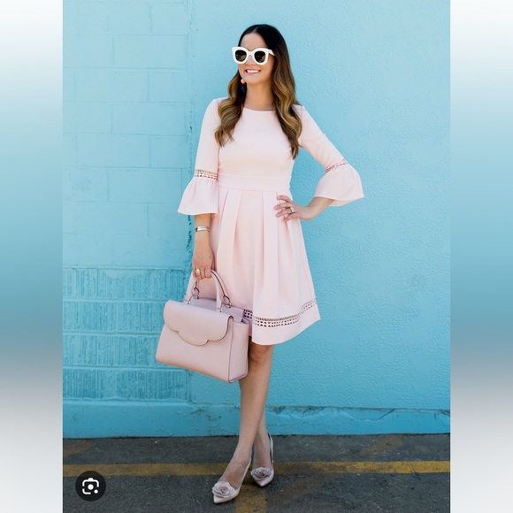 Eliza J Dresses & Skirts - Eliza J Pink Bell Sleeve Dress- size 12 Great Condition, gently worn once